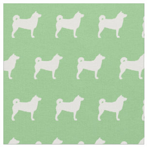 Tela Silueta de perro Shibu Inu mascota verde salvia