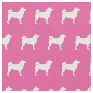 Tela Silueta de perro Shibu Inu Rosa Mascota