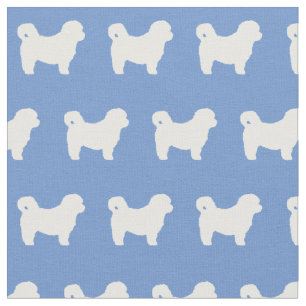 Tela Silueta de perro Shih Tzu Azul Claro