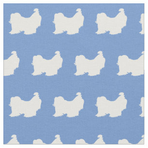 Tela Silueta de perro Shih Tzu Azul Claro