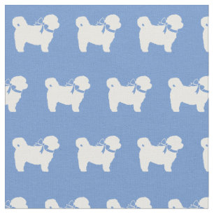 Tela Silueta de perro Shih Tzu Azul Claro