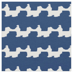 Tela Silueta de perro Shih Tzu azul marino