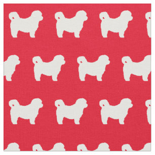Tela Silueta de perro Shih Tzu mascota rojo