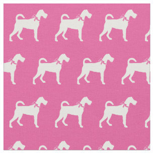 Tela Silueta de perro Terrier Irlandés Mascota Rosa