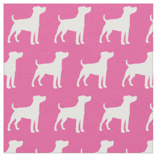 Tela Silueta de perro Terrier Jack Russell Mascota Rosa