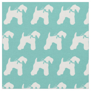 Tela Silueta de perro Terrier Kerry Blue en teal