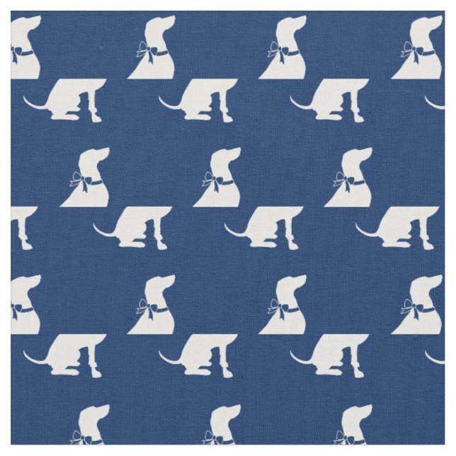 Tela Silueta de perro Weimaraner azul marino (De cerca)