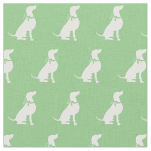 Tela Silueta de perro Weimaraner mascota verde salvia