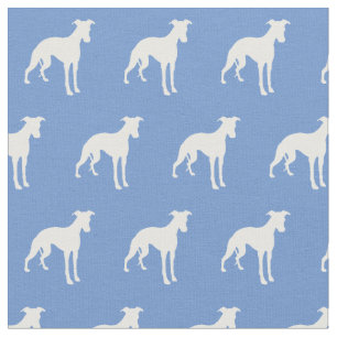 Tela Silueta de perro Whippet azul claro