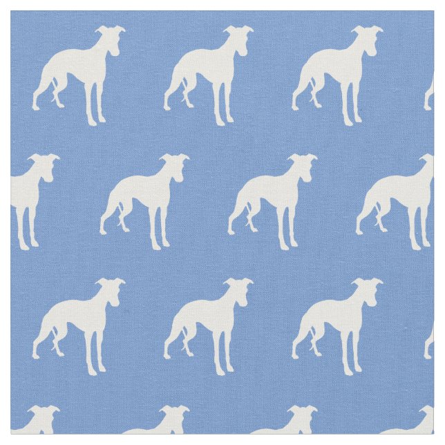 Tela Silueta de perro Whippet azul claro (De cerca)