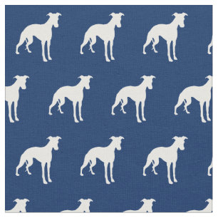 Tela Silueta de perro Whippet mascota azul marino