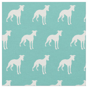 Tela Silueta de perro Whippet mascota azul verde