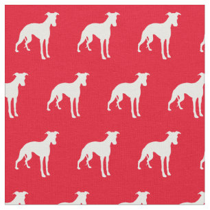 Tela Silueta de perro Whippet mascota roja