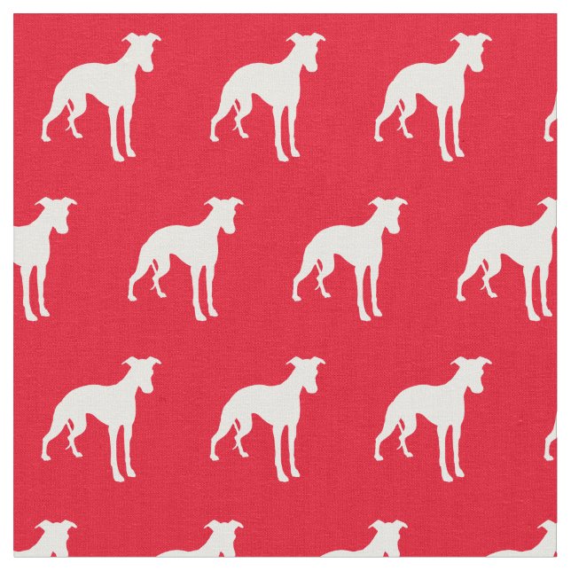 Tela Silueta de perro Whippet mascota roja (De cerca)