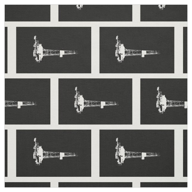 Tela Silueta del aparejo de la perforación petrolífera (Retal)