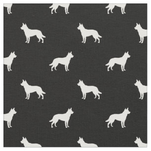 Tela Silueta negra de perro Kelpie australiano