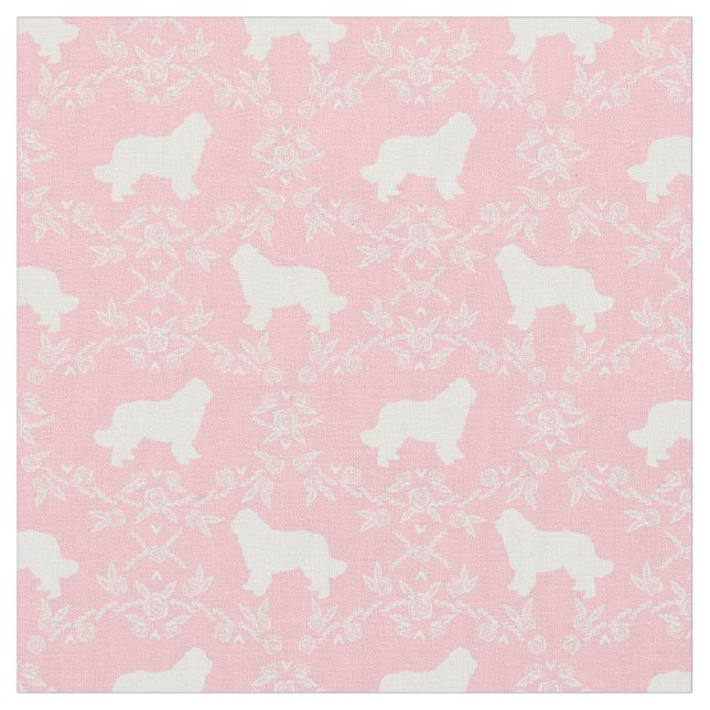 Tela silueta rosada de perro de Newfounland (De cerca)