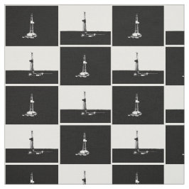 Tela Siluetas blancos y negros del aparejo de la