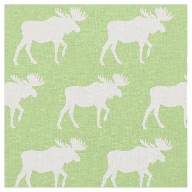 Tela Siluetas de Alces Verdes para Bebé (De cerca)