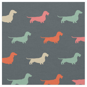 Tela Siluetas de Dachshund: Perro viejito de Lover