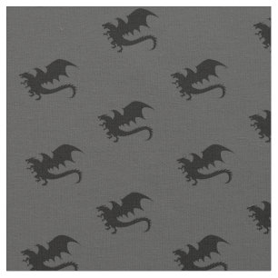 Tela Siluetas de DND de Dragones Gris