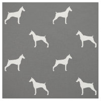 Siluetas de Doberman Pinscher Gris y Blanco