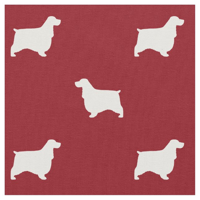 Tela Siluetas de English Cocker Spaniel Rojo y Blanco (De cerca)