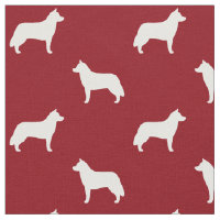 Siluetas de Husky Siberiano Patrón Rojo y Blanco