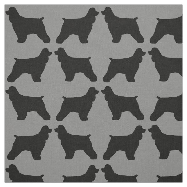 Tela Siluetas de la raza de perro Cocker Spaniel con pa (Retal)