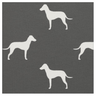 Tela Siluetas de Manchester Terrier con Orejas Naturale