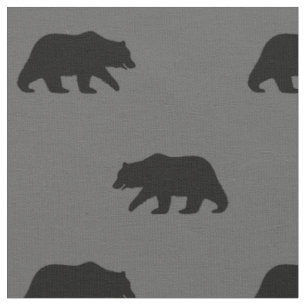 Tela Siluetas de oso grizzly con estampado de vida silv