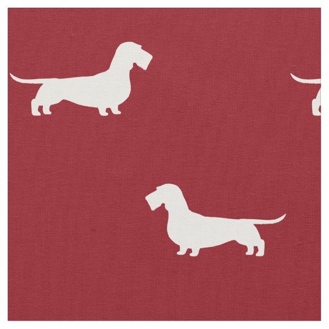 Tela Siluetas de perro Dachshund con el cabello rojo (De cerca)