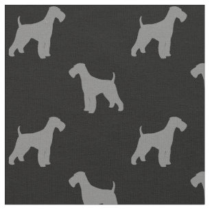 Tela Siluetas de perro de Airedale Terrier Patrón gris