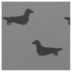 Tela Siluetas de perro de Dachshund de cabello largo