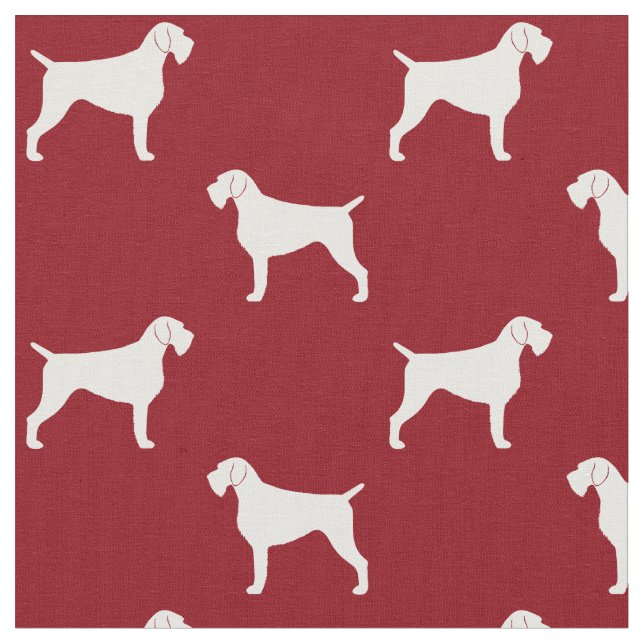 Tela Siluetas de perro de pelo duro alemán Rojo (De cerca)