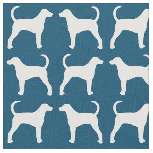 Tela Siluetas de perro Foxhound americano azul y blanco