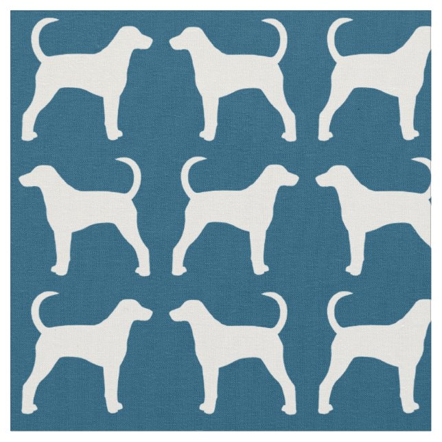 Tela Siluetas de perro Foxhound americano azul y blanco (De cerca)