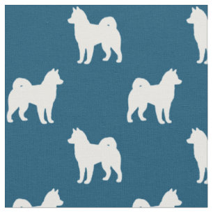 Tela Siluetas de perro Malamute de Alaska estampadas
