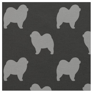 Tela Siluetas De Perro Rough Chow Chow Patteradas