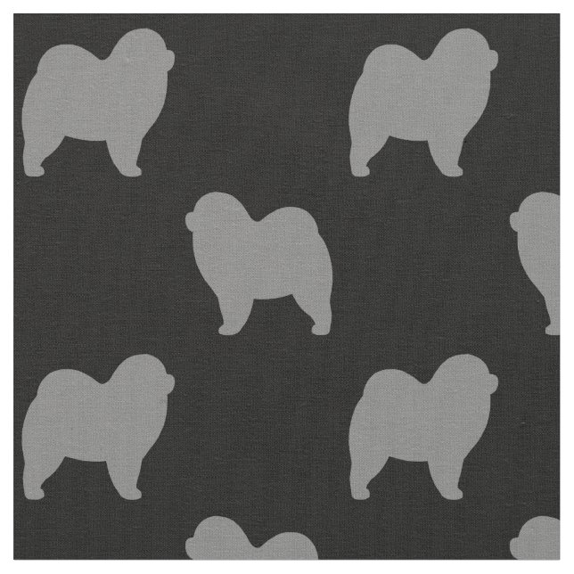 Tela Siluetas De Perro Rough Chow Chow Patteradas (De cerca)