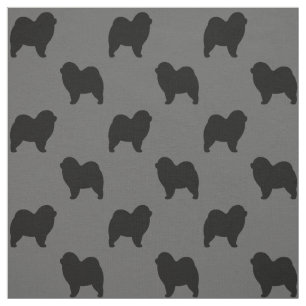 Tela Siluetas De Perro Rough Chow Chow Patteradas