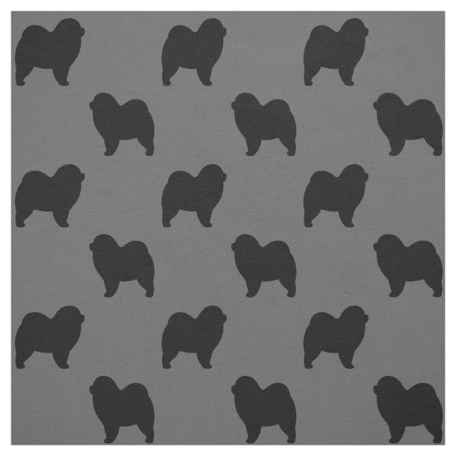 Tela Siluetas De Perro Rough Chow Chow Patteradas (Retal)