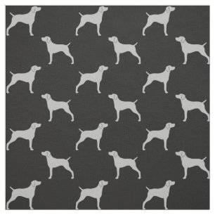 Tela Siluetas de perro Weimaraner grises y negras