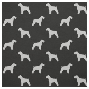Tela Siluetas de Schnauzer Patrón Gris y Negro