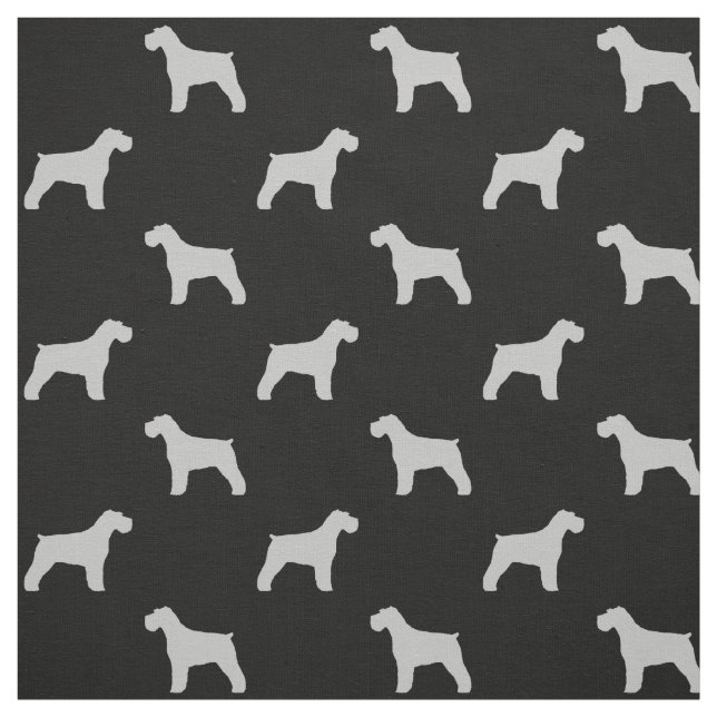 Tela Siluetas de Schnauzer Patrón Gris y Negro (Retal)