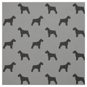 Tela Siluetas de Schnauzer Patrón Gris y Negro