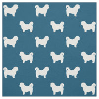 Siluetas de Shih Tzu Patrón Azul y Blanco