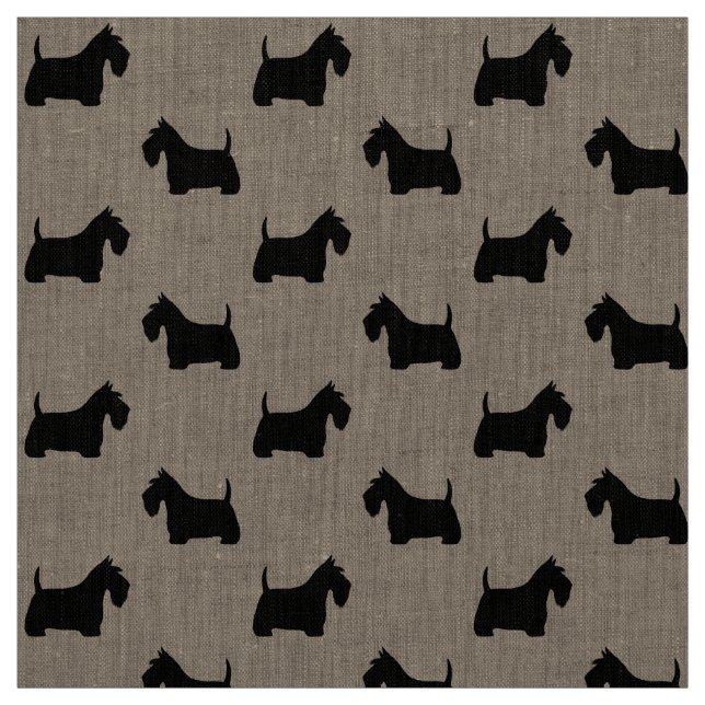 Tela Siluetas de Terrier Escocés | Perros Scottie Negro (Retal)