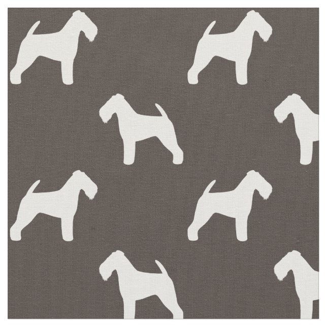 Tela Siluetas de Terrier Galés Patrón Gris y Blanco (De cerca)