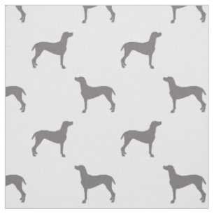 Tela Siluetas grises de Weimaraner en el fondo blanco